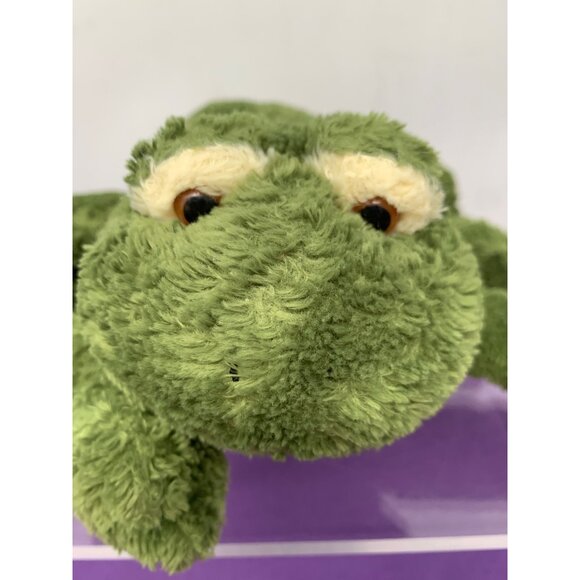 Mary Myers Floppy 10 Inch Green Frog Worn Tags Brown Plastic Eyes Plush Stuffed - Picture 2 of 10